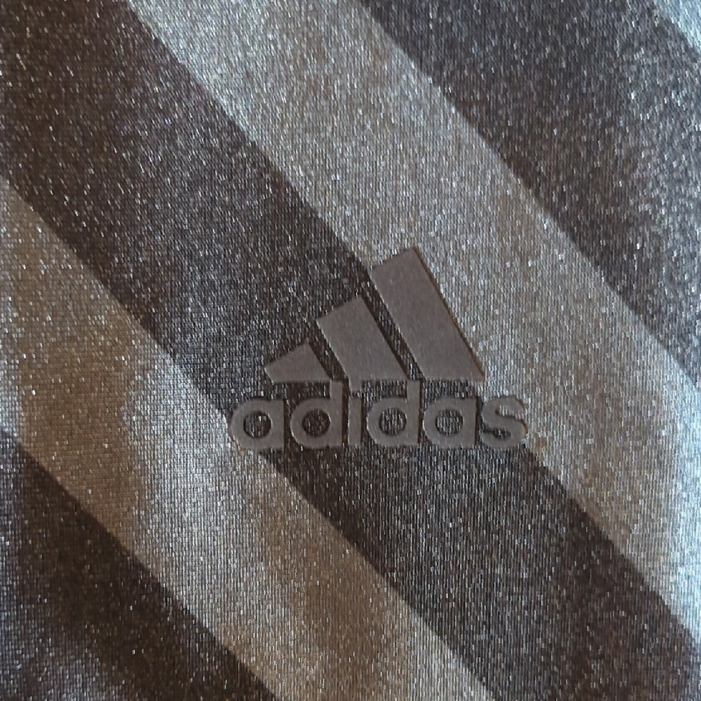 Black And Gray Striped Adidas Leggings NWT. Size Medium - Picture 2 of 7